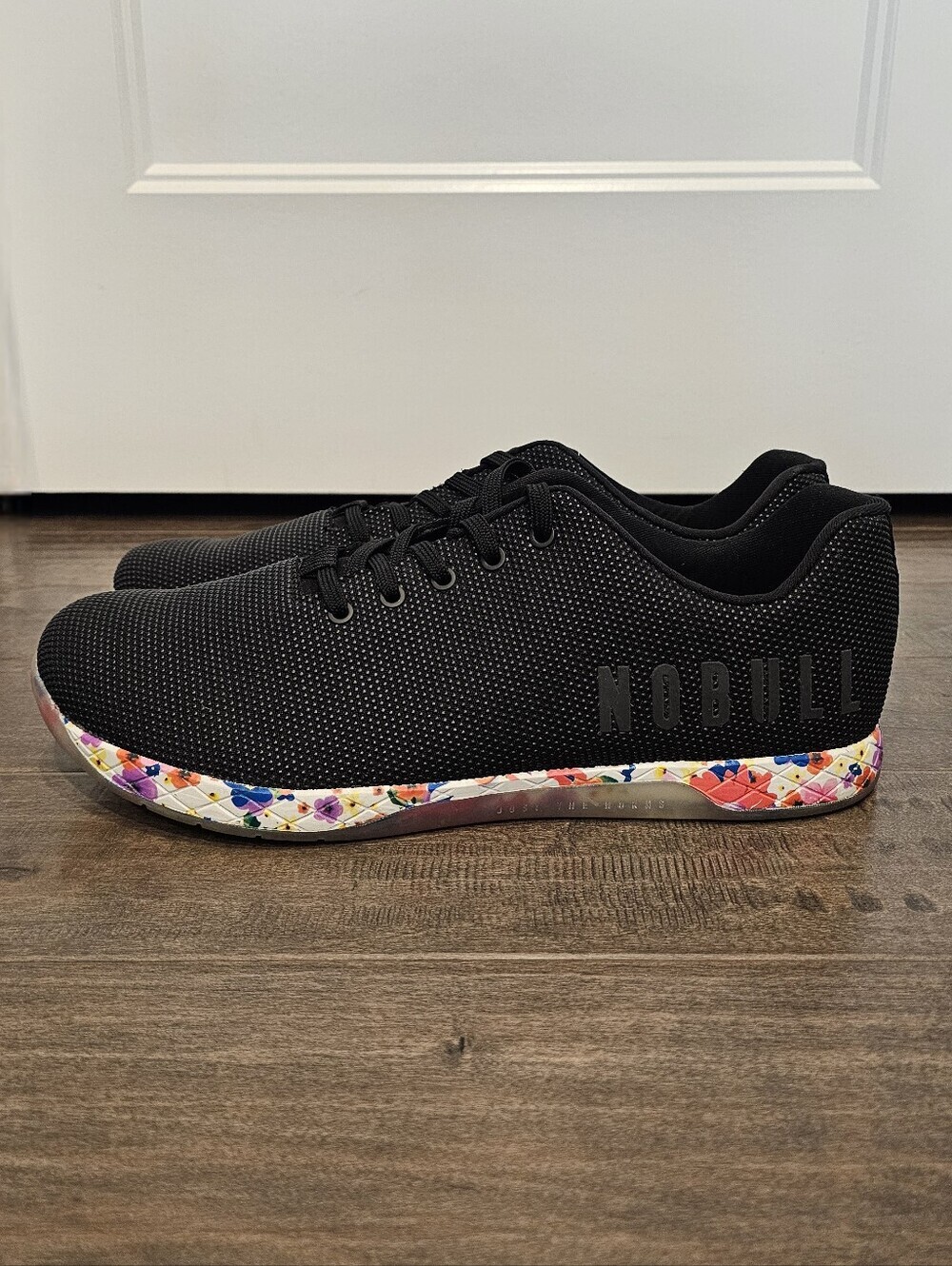 New NOBULL Superfabric Black Men's Sneakers Multicolor Poppy Print Sz 15 NWOB